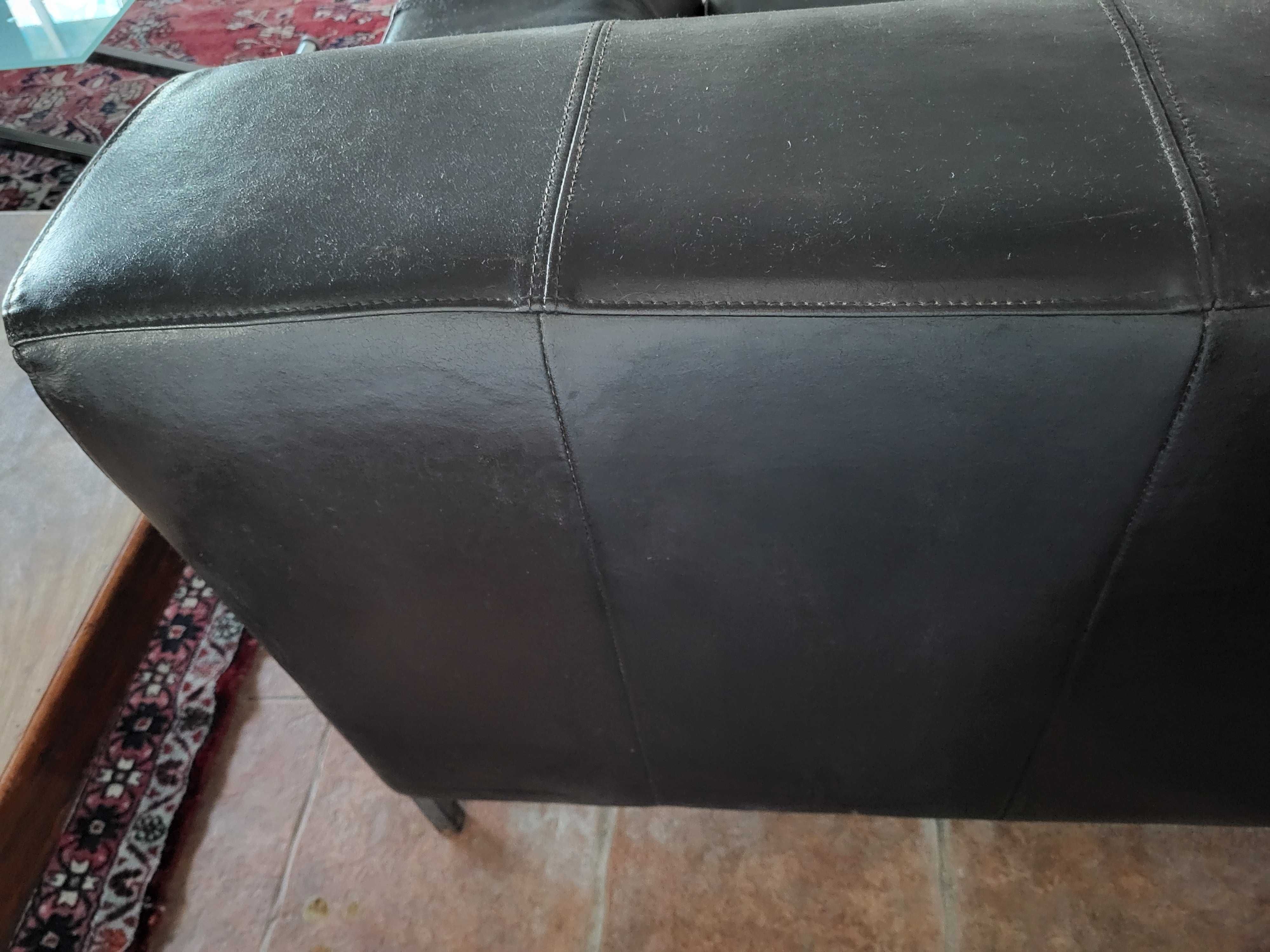 Sofá em Pele + Chaise