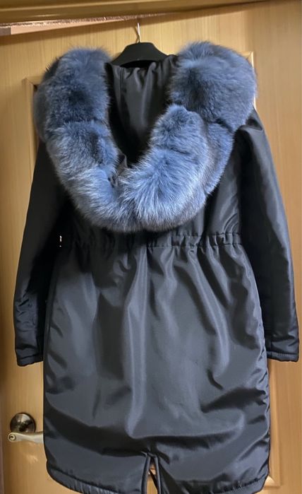 Парка с песцом (синий песец) подходит от XS до М