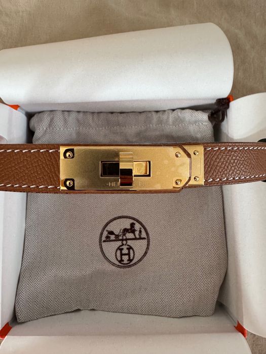 Pasek Hermes Kelly 18mm brązowy