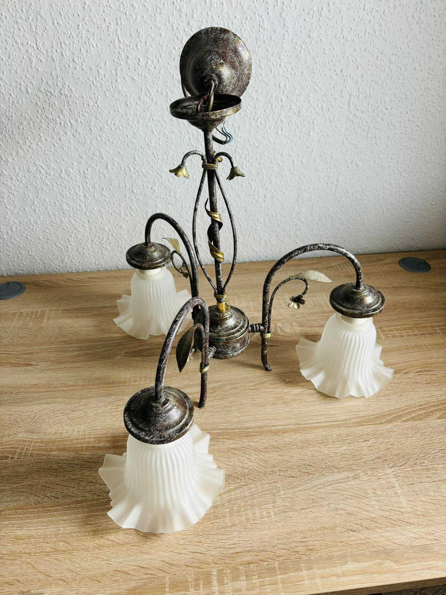 Żyrandol mosiężny Kwiaty lampa sufitowa