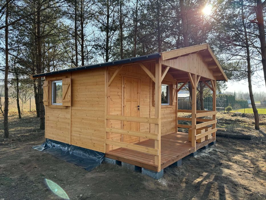 domek drewniany domki drewniane dom z drewna ocieplony 12 m2 WARBIT