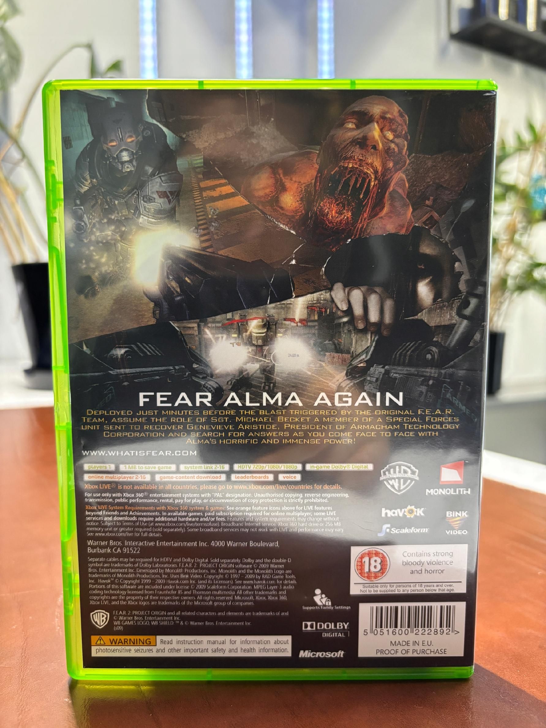 XBOX 360 FEAR F.E.A.R. 2 Project Origin