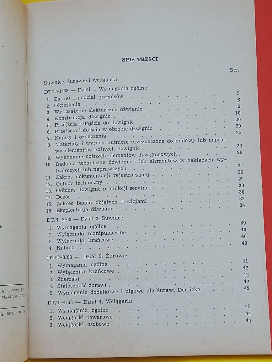 Stara Książka Przepisy dozoru technicznego 1974rok suwnice żurawie