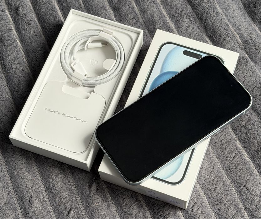iPhone 15 256gb blue, jak nowy, idealny, PEWNY Apple. Black week