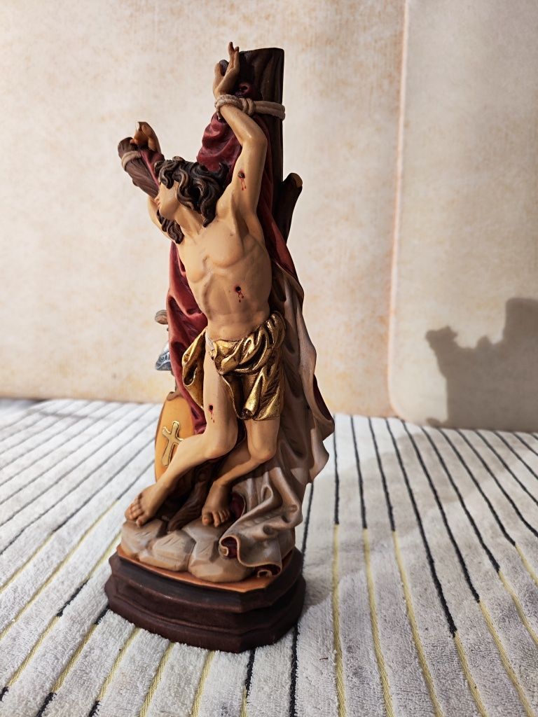 Święty Sebastian 34cm figura z drewna polichromia