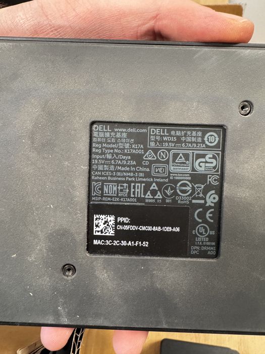 Dell WD15 Docking Station USB-C + zasilacz – 14 sztuk, używane