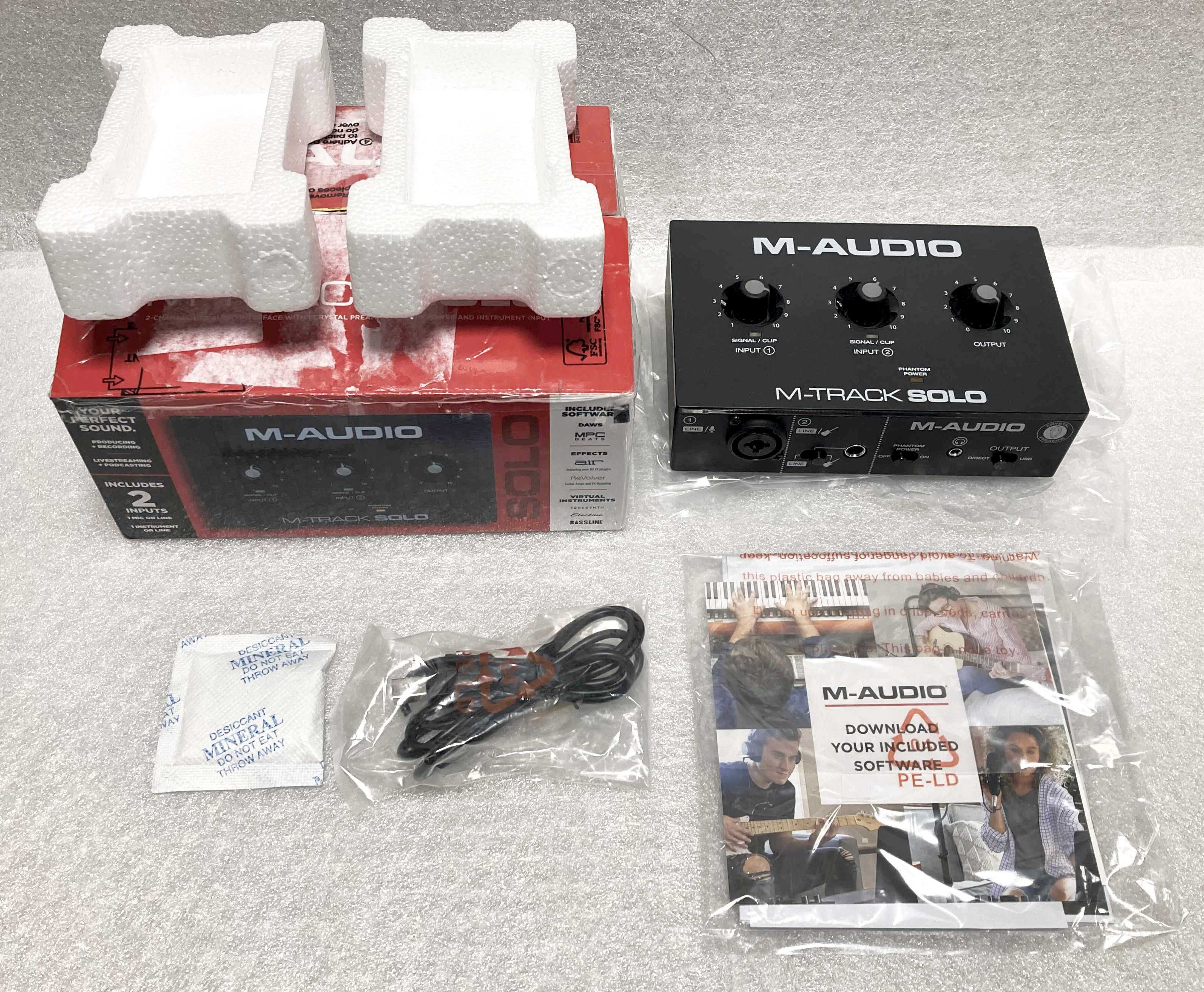 M-Audio M-Track Solo Interface Audio Podcast Nagrywanie Pudełko