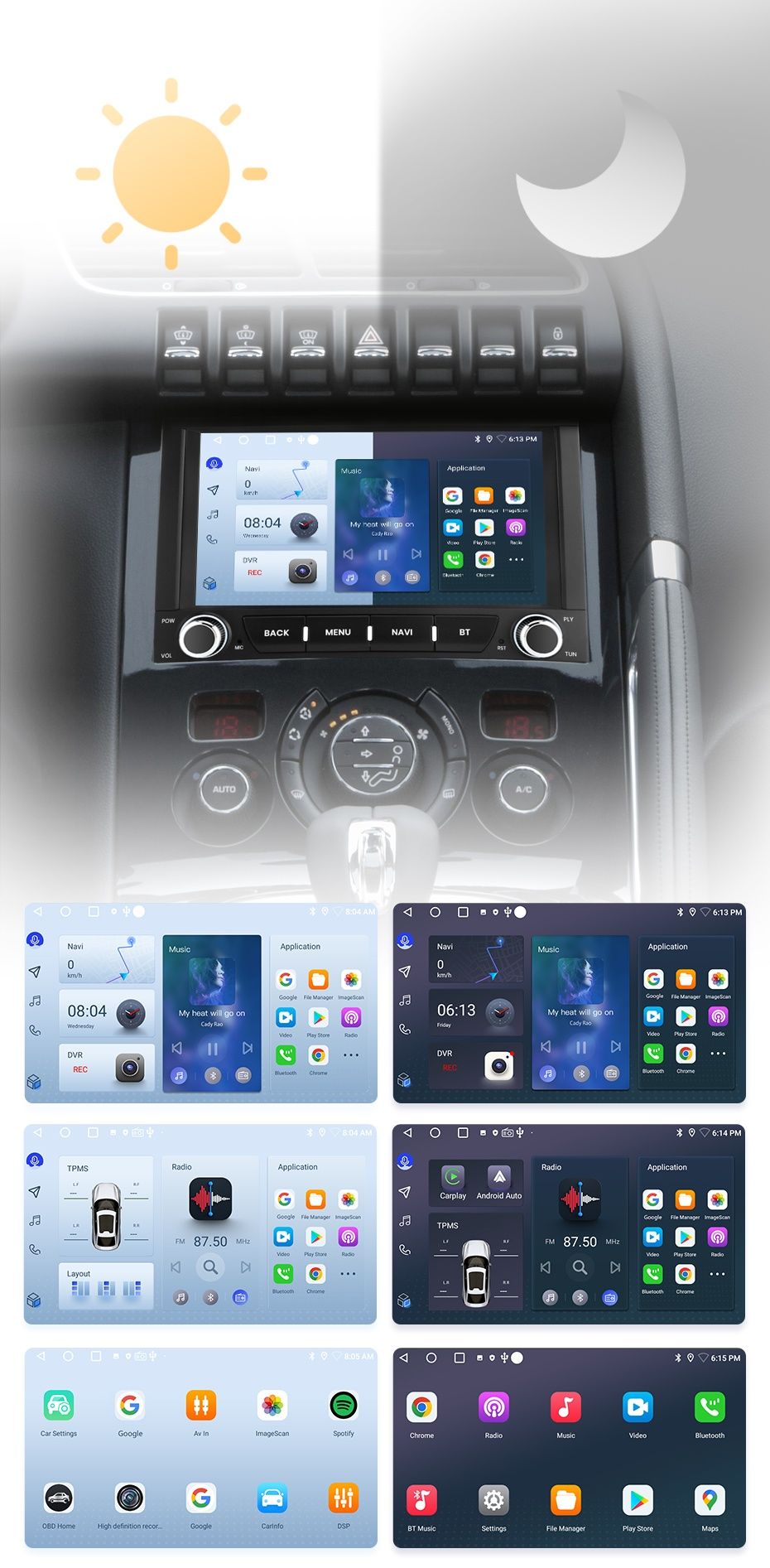 Rádio 2din Peugeot 3008 de 2009-15 Android Carplay Wi-Fi GPS 2/32GB
