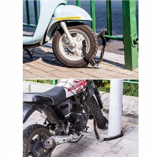 2 x Zapięcie ŁAŃCUCH ROWEROWE ZABEZPIECZENIE Blokada do Roweru 80 cm.