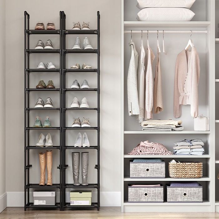 Modułowa szafka na buty WĄSKA WYSOKA stojak regał 173cm Czarna