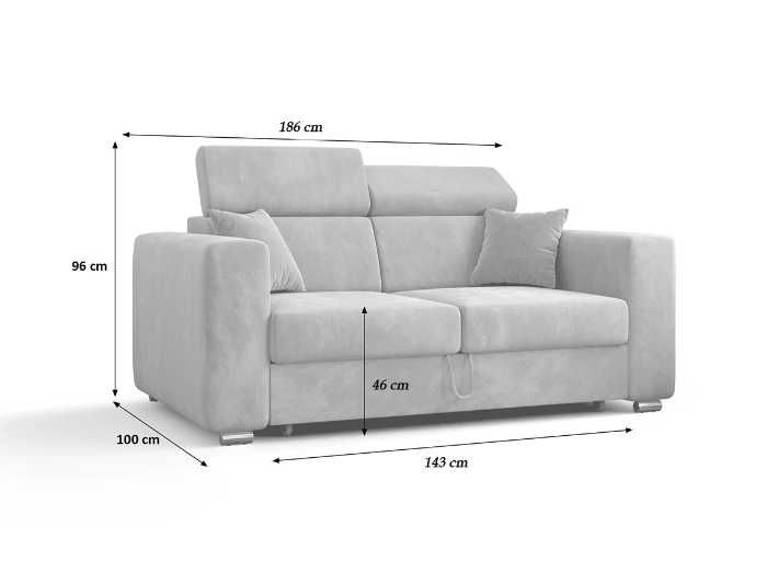 CZYSZCZENIE MAGAZYNU Sofa Dwuosobowa 186 cm RSA02N AURA 02 Ciemny Beż
