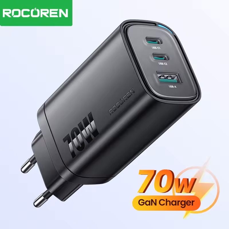 Зарядний пристрій Rocoren 70W GaN PD для швидкого заряджання