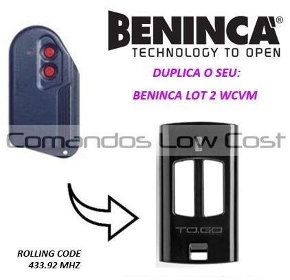 Comando Original BENINCA TO GO WV / VA, NOVOS