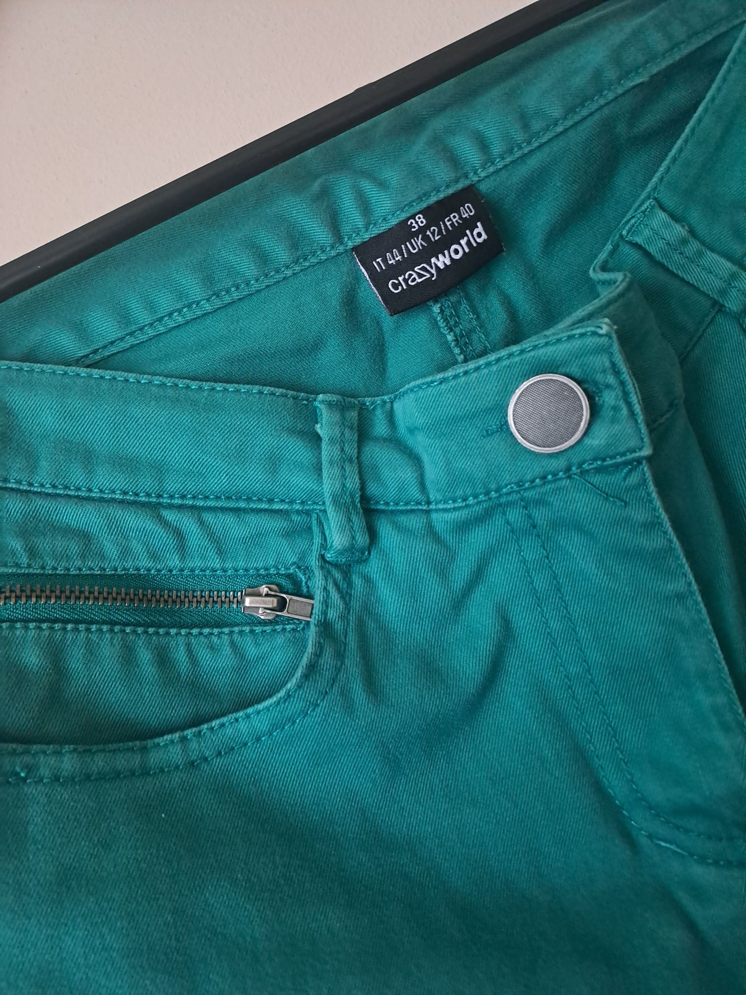 Spodnie damskie rurki zielone rozmiar 38