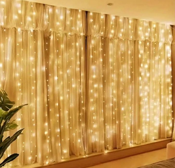 Гірлянда-Завіса Штора 6*3м 600 LED лампочок USB c Пультом