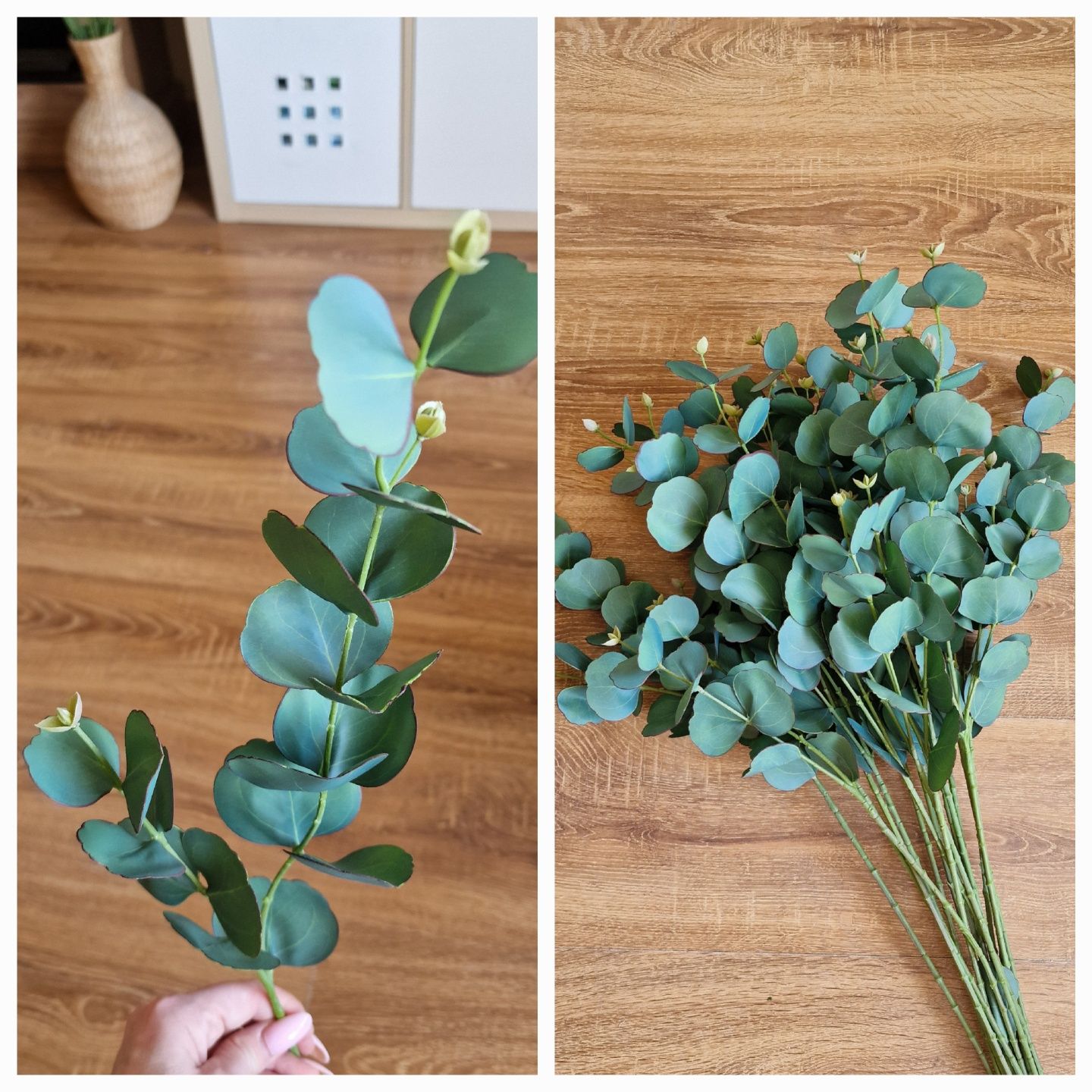 EUKALIPTUS gałązka- silikonowo- gumowy, przepiękny, jak żywy, wys.78cm