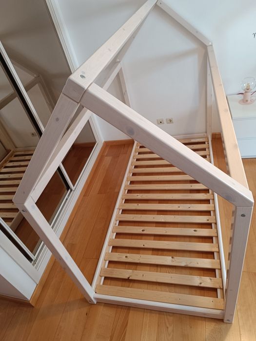 Cama Individual FLEXA, Casa , 90x200 cm Branca - Montessori