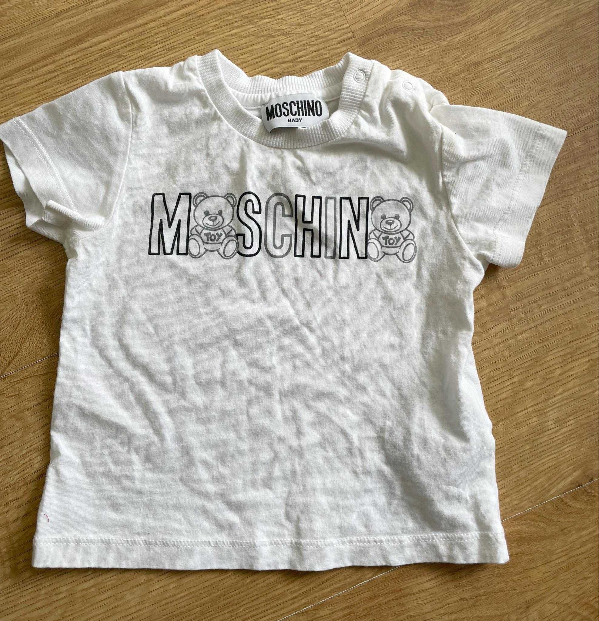 Moschino baby biała koszulka t-shirt unisex 74 r. 9 - 12