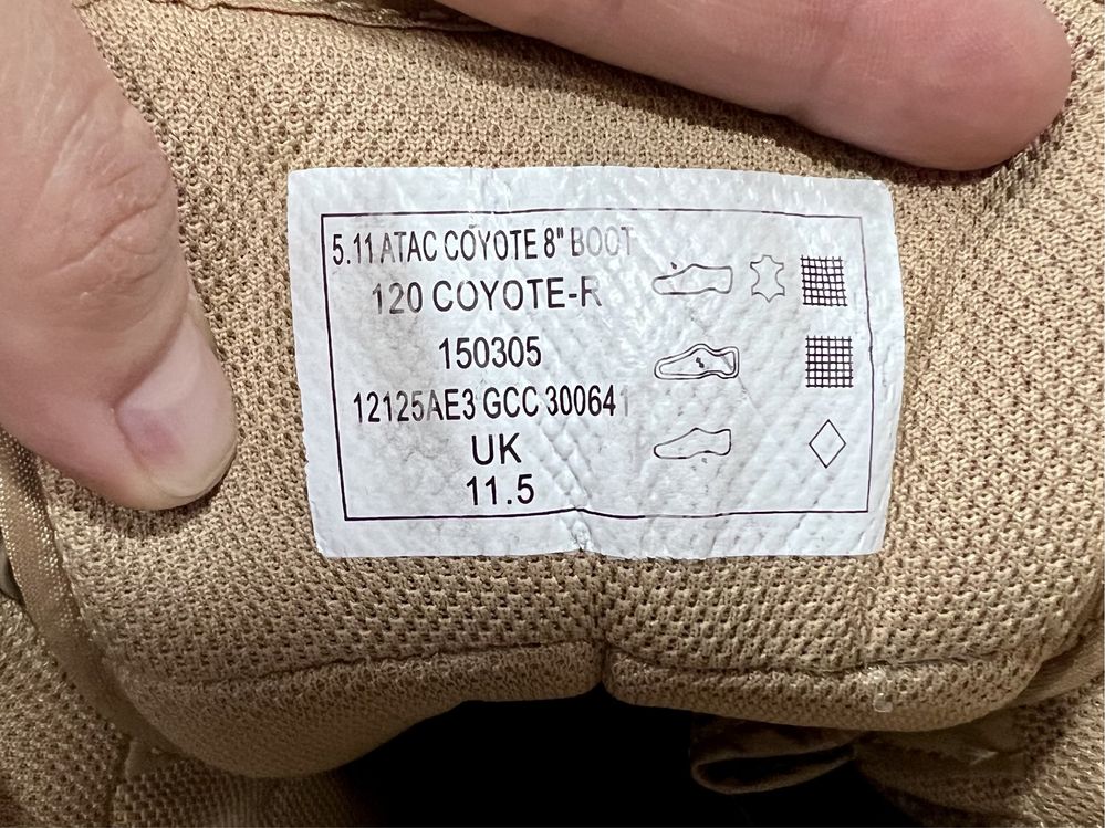 Ботинки 5.11 Tactical A.T.A.C. 8 Coyote Boot Desert  Песочный