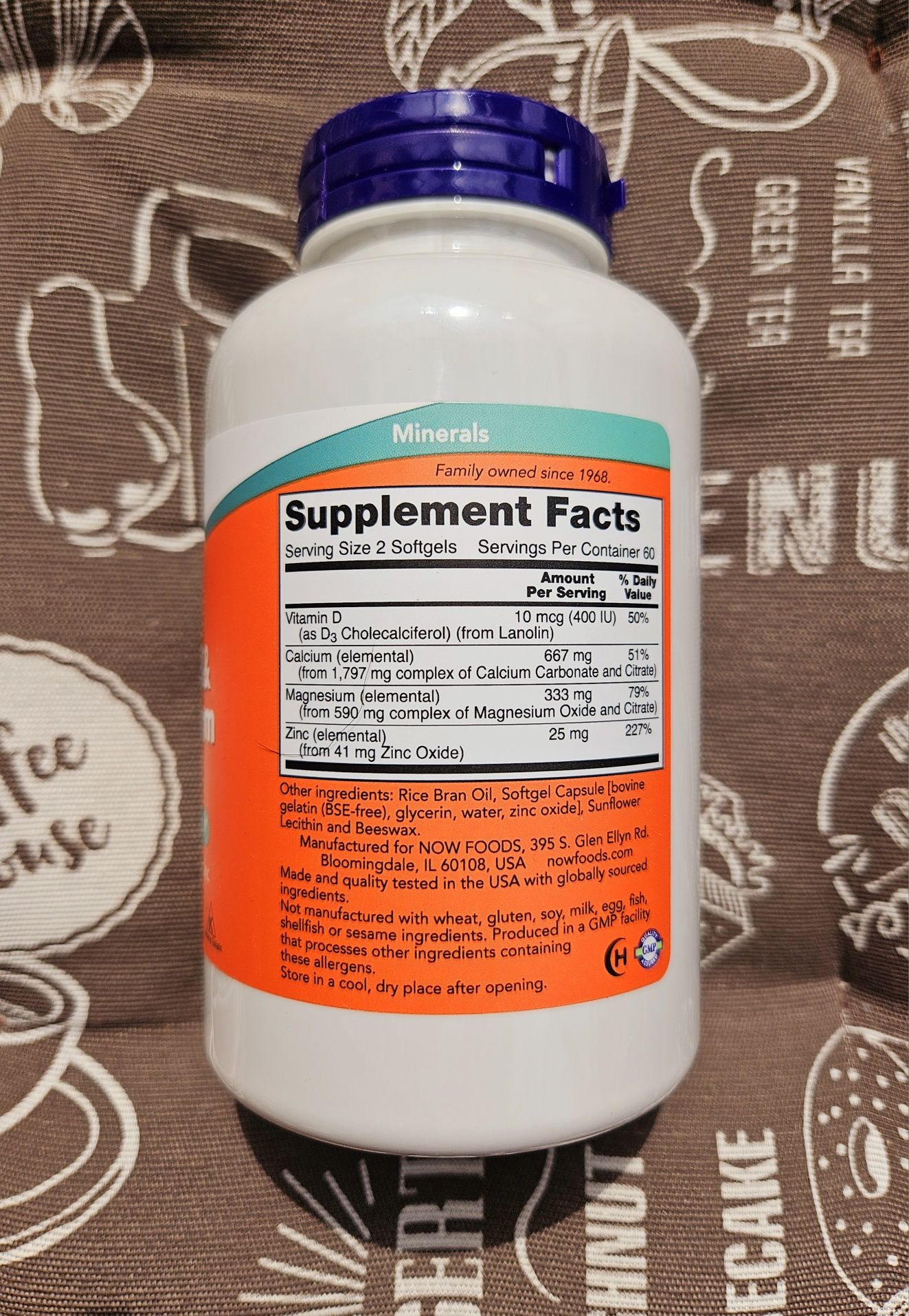 Now Foods кальцій магній цинк вітамін Д3 calcium magnesium 120 240 шт