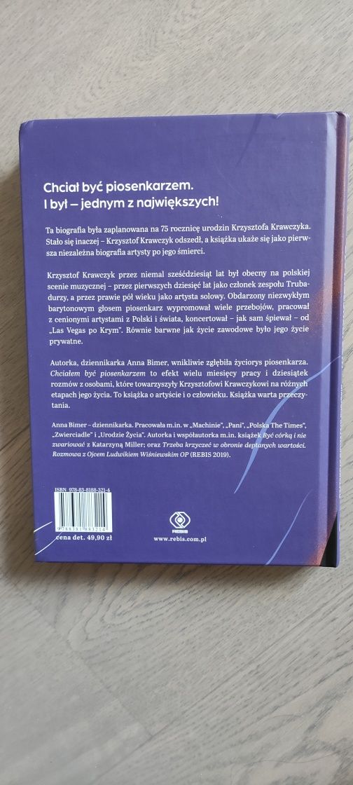 Książka Chciałem być piosenkarzem Biografia Krzysztofa Krawczyka