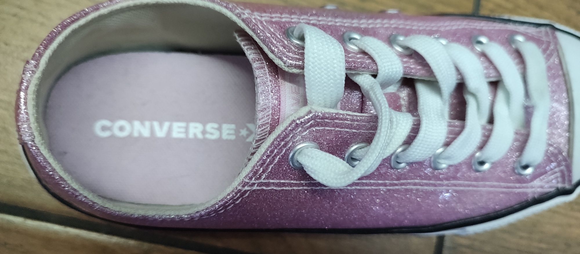Trampki Converse różowe brokatowe  r.37,5