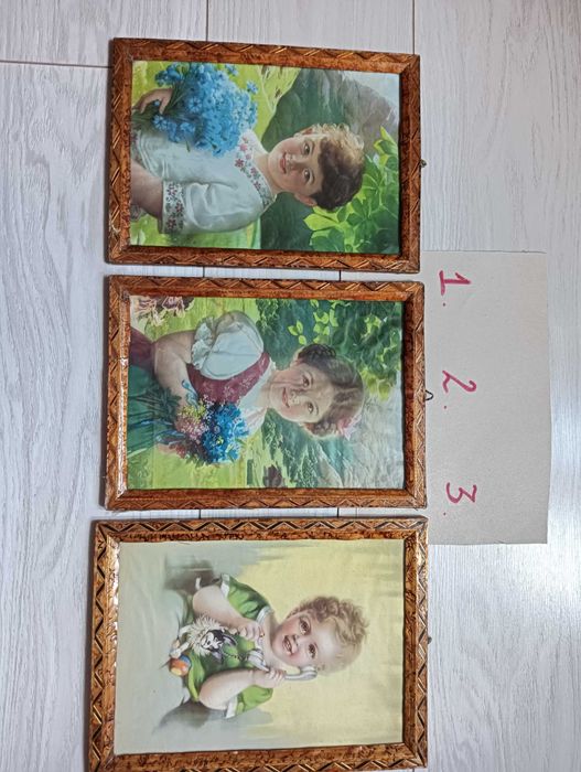 Stare obrazki w ramce+szkło. Brak pozycji 3