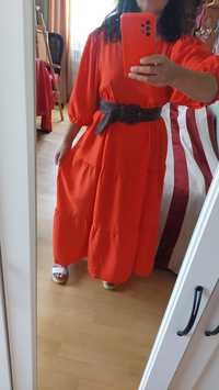 Сукня Waikiki максі бебідолл рукав ліхтарик оранжево-червона 50 р.