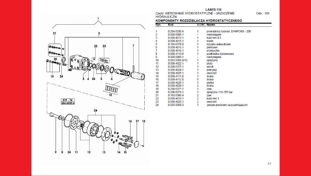 SAME LASER 85, 90, 100, 110, 130, 150 Katalog części J POLSKI