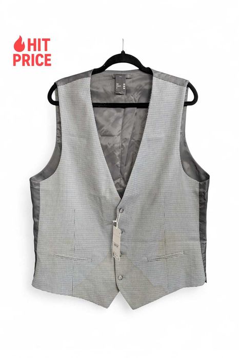 C&A elegancka kamizelka w pepitkę z wiskozą rozm. 58 / XXL