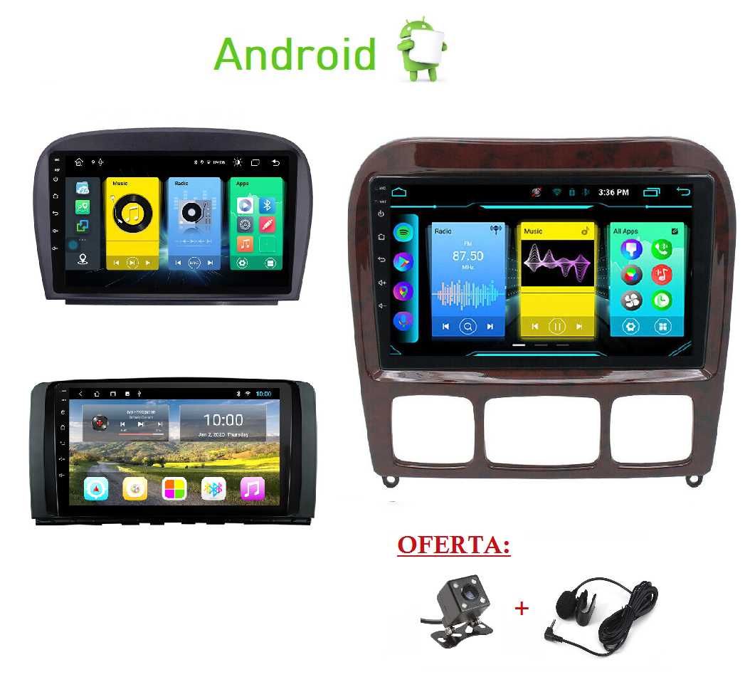 Rádio 2DIN 9" Mercedes • S • SL • R • W220 W230 W251 • Android 4+32GB