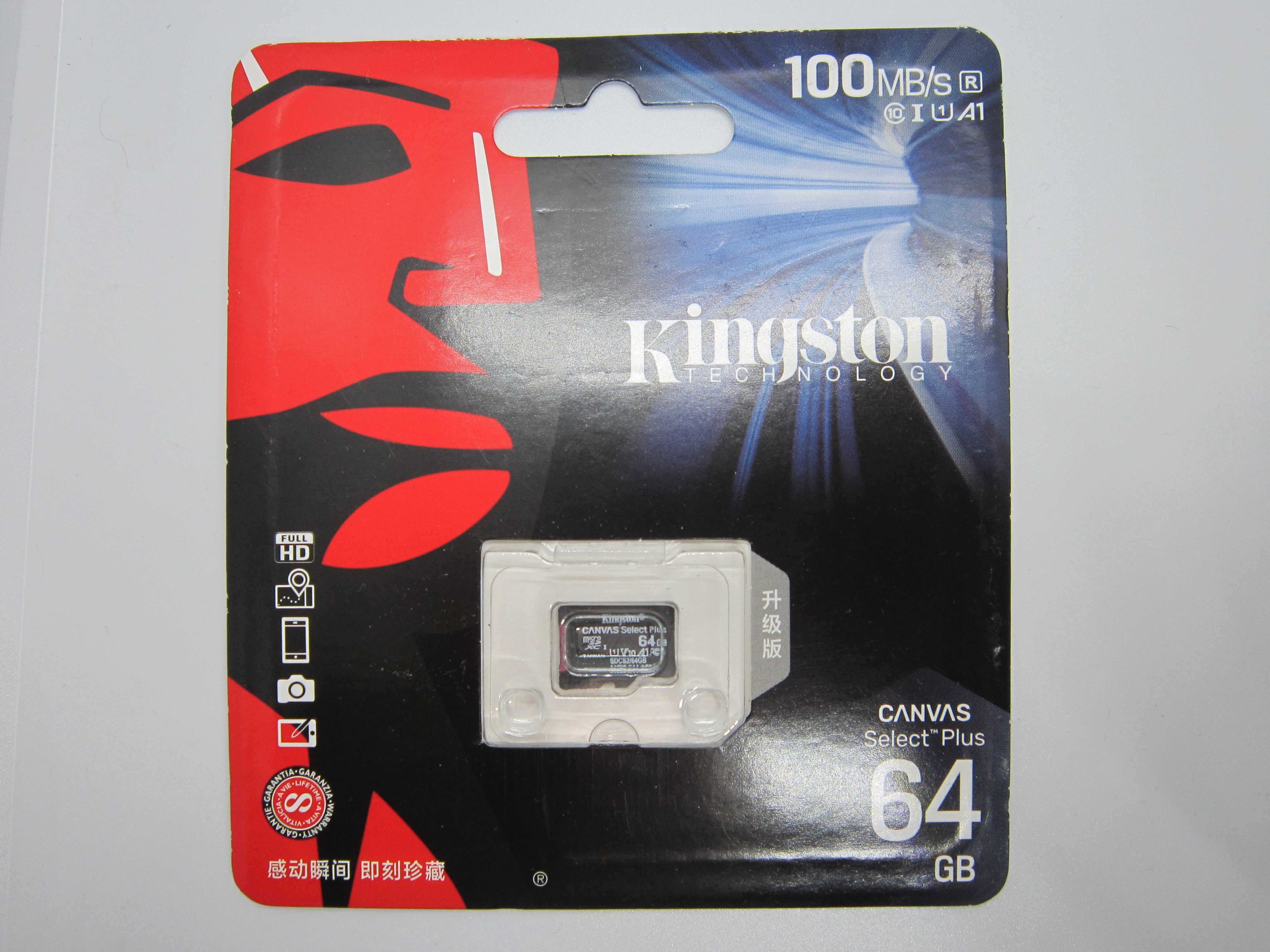 Kingston microSD 64Gb Class 10 Карта памяти новая флешка