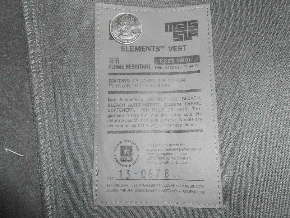 вогнестійкий жилет армії США FR IWOL massif vest Soft Shell.