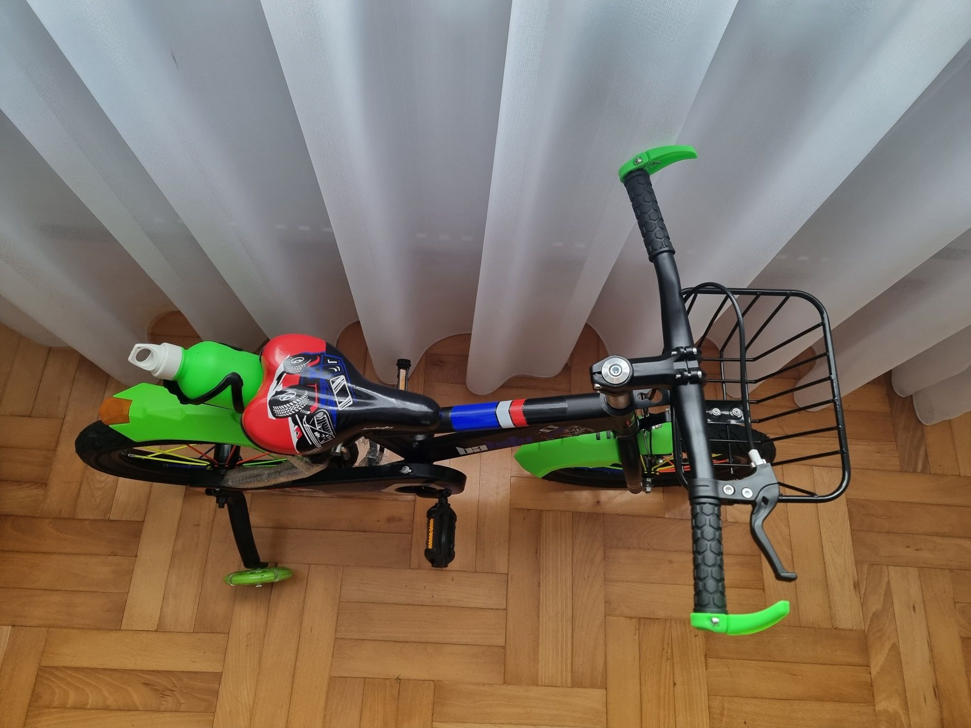 Rower dziecięcy 16 cali rowerek dla dziecka biało czarno zielony nowy