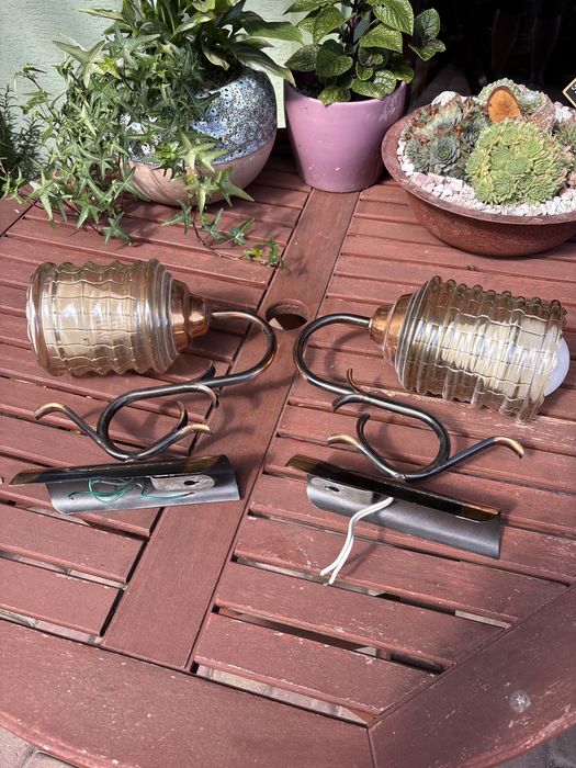 Przepiękny retro kpl - lampa + 2 kinkiety