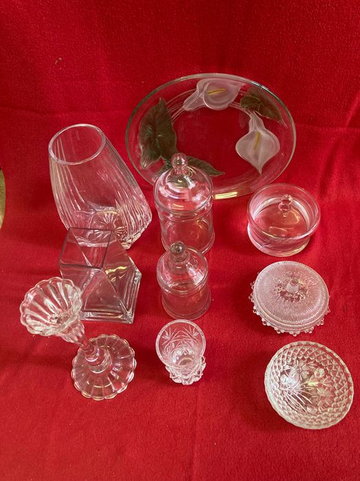 Pecas decorativas em cristal e vidro
