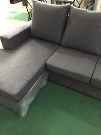 Sofá chaise-longue cinza