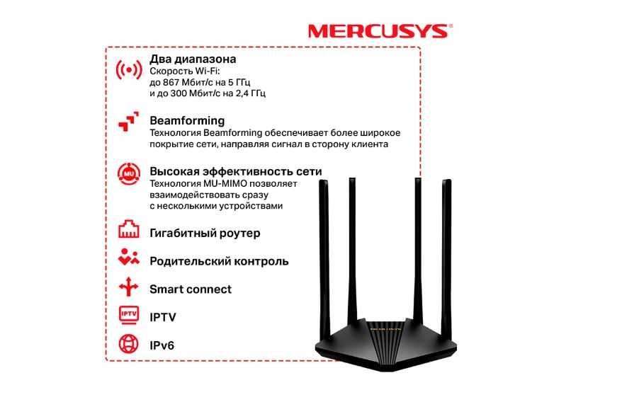 Дводіапазонний гігабітний Wi-Fi MERCUSYS MR30G