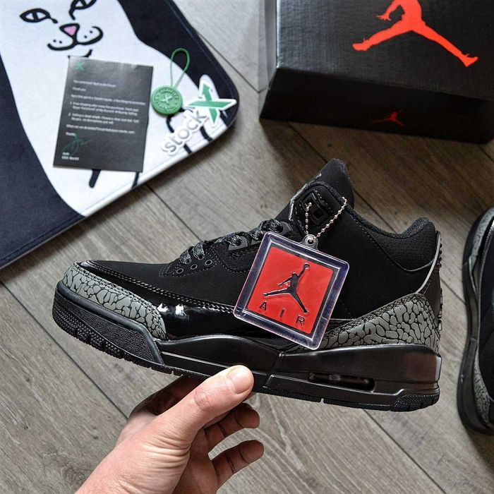 Женские кроссовки Nike Air Jordan 3 'Black Cat' Размеры 36-40