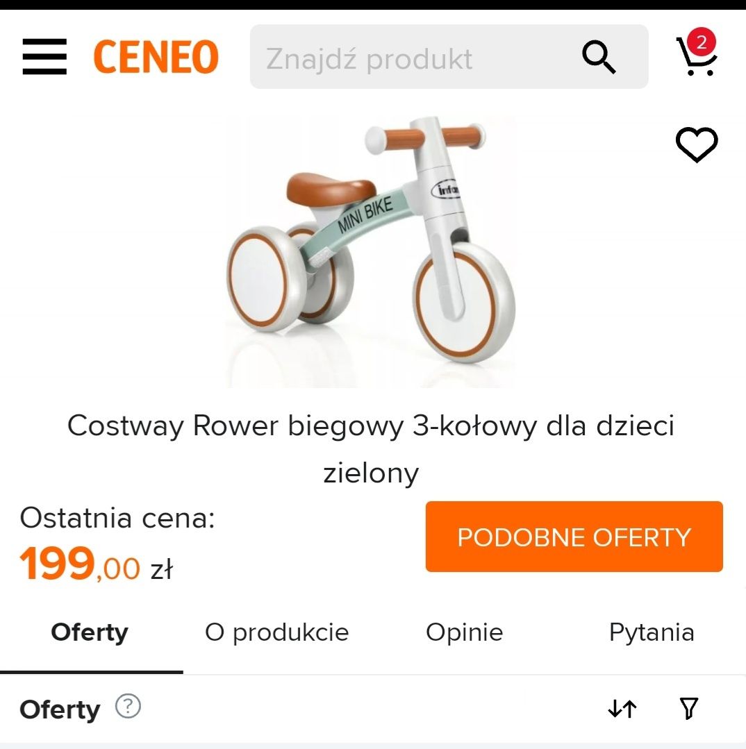 Rowerek biegowy Mini Bike