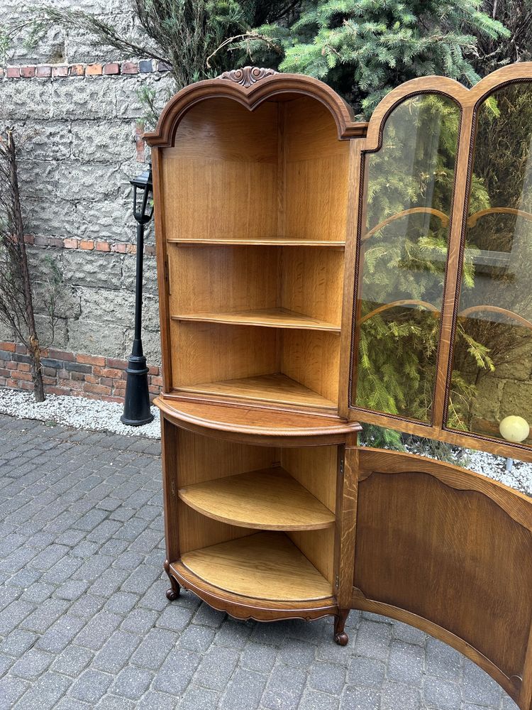 Stylowa Witryna Ludwikowska Narożnikowa Kredens Ludwik Biblioteka
