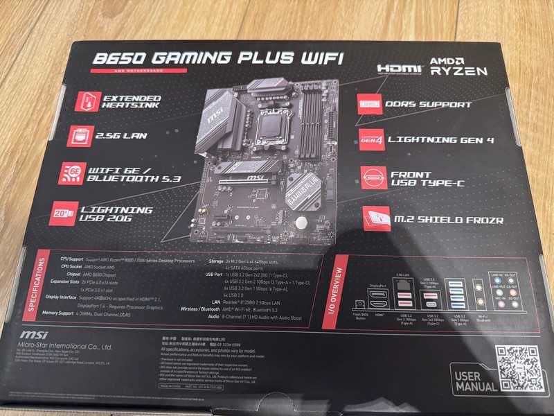 Płyta główna Msi mpg B650 gaming plus wifi (AM5) (NOWA)