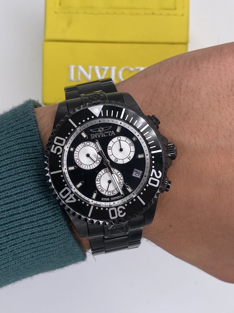 Zegarek Męski Czarny INVICTA IN-26852 CHRONOGRAF 300m Duży sportowy