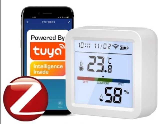 Inteligenty czujnik temperatury i wilgotności Tuya ZigBee WiFi