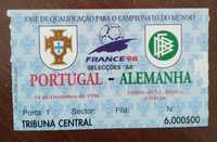 Bilhete de futebol raro do apuramento para o Euro 98