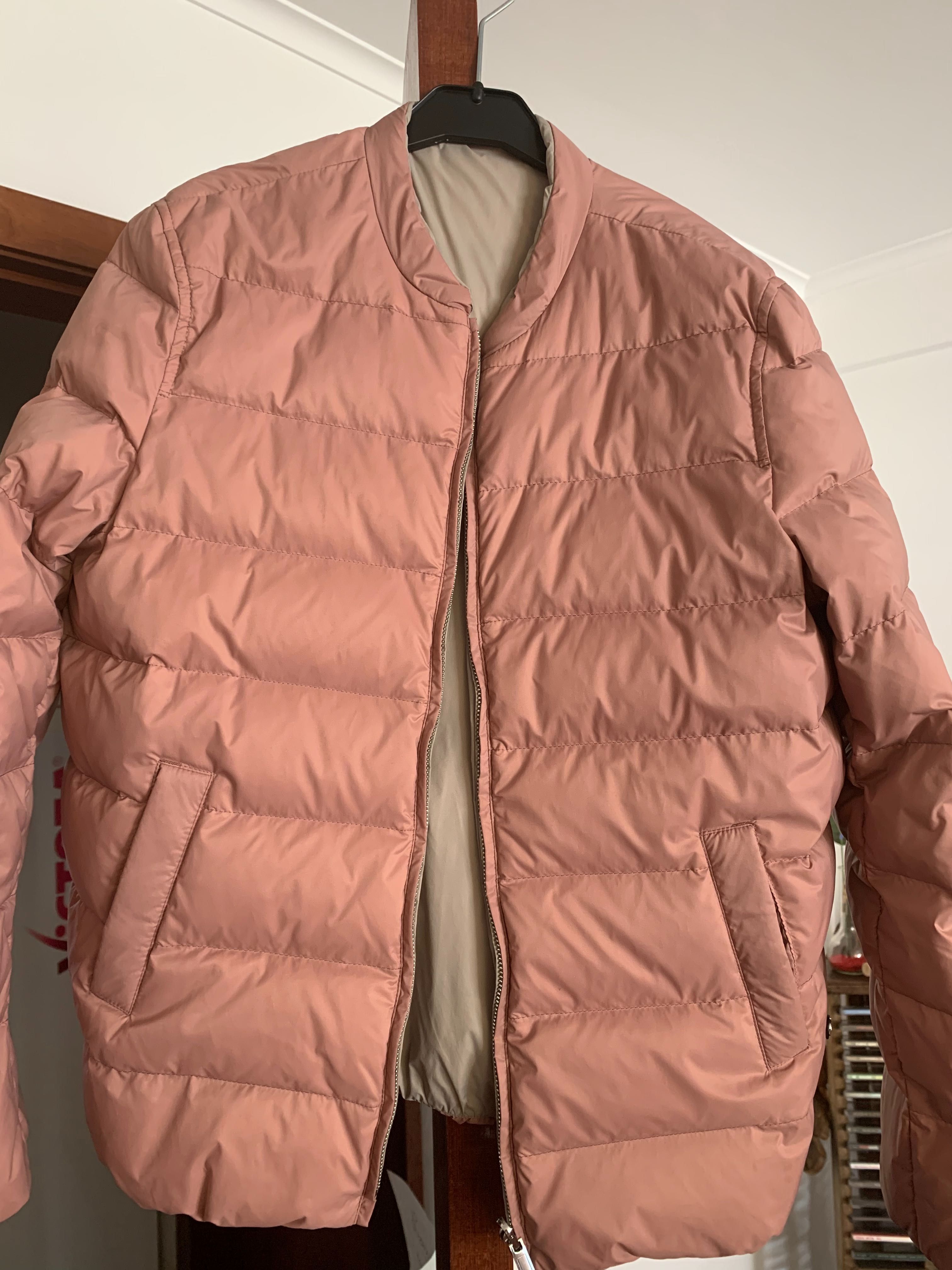 Casaco de menina, Massimo Dutti, cor de rosa e cinzento, tamanho 11-12