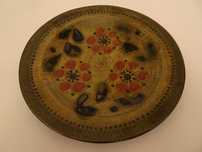 Talerz ozdobny, ceramiczny talerz, kamionka, vintage, retro