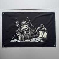 Флаг банер на стену чумной доктор 900х600 мм на люверсах