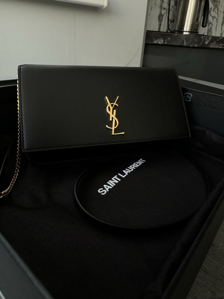 Сумка-клатч saint laurent чорна оригінальна