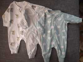Pajacyki, piżamki, dla noworodka, wyprawka H&M rozmiar 50